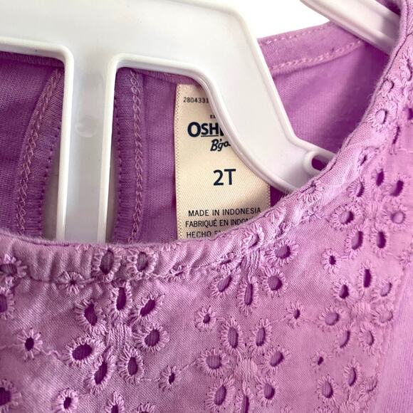 Oshkosh B’gosh little girls Ruffle Eyelet Top and matching unicorn leggings 2T - Picture 4 of 6